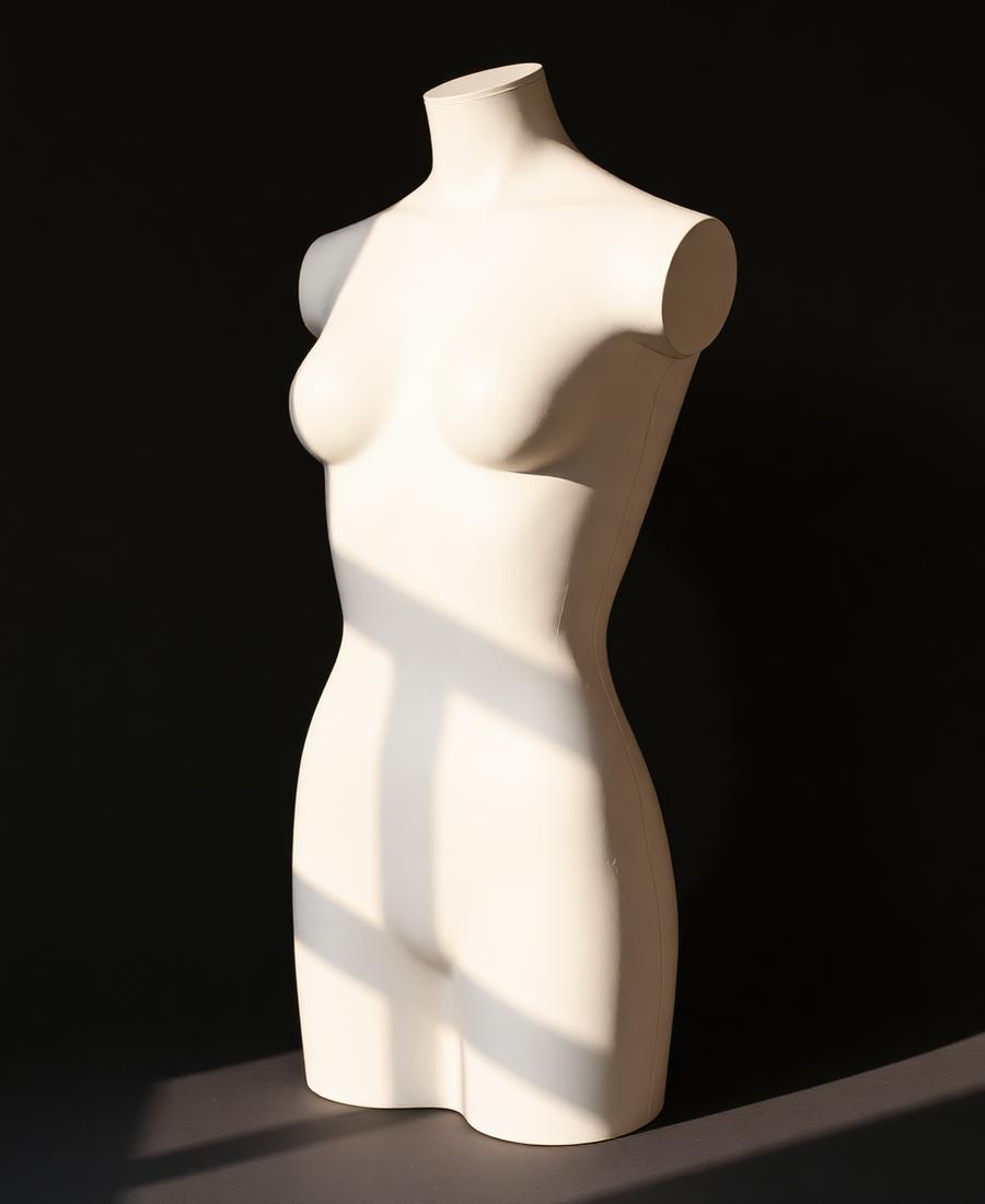 Sculptural torso form in warm light representing breast surgery at VSculpt