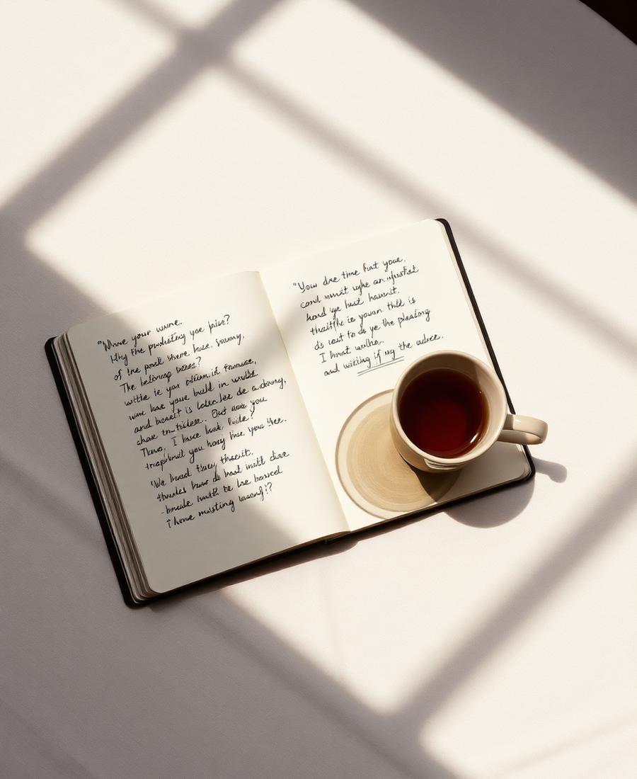 Open notebook of questions in daylight, for patients still deciding